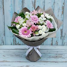 Букет цветов из:  Герберы, Альстромерии и Хризантемы в Учкекен