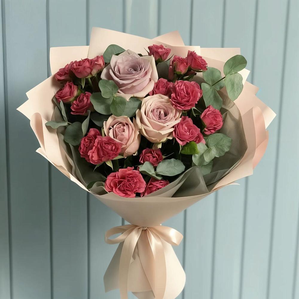 Букет цветов из: Гвоздики и Розы в Учкекен