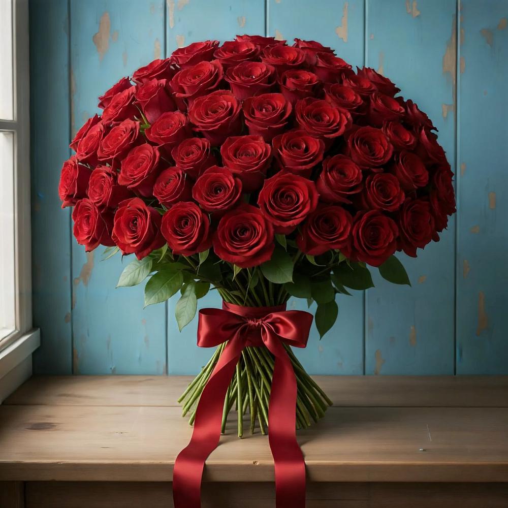 Букет Красные розы Блэк Меджик в Учкекен