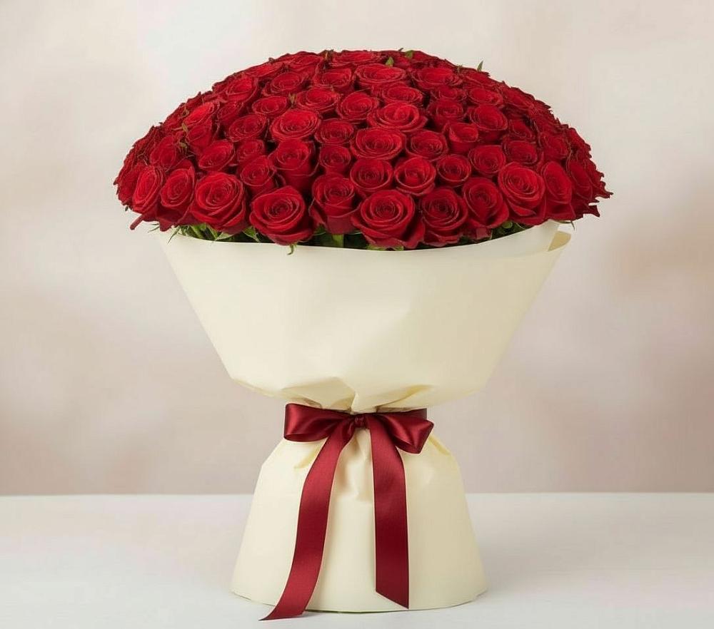 Букет 101 Красная роза Милано в Учкекен