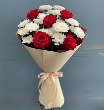 Букет цветов из:  Розы и Хризантемы в Учкекен