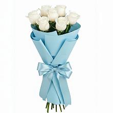 Букет 7 белых роз Проуд в Учкекен