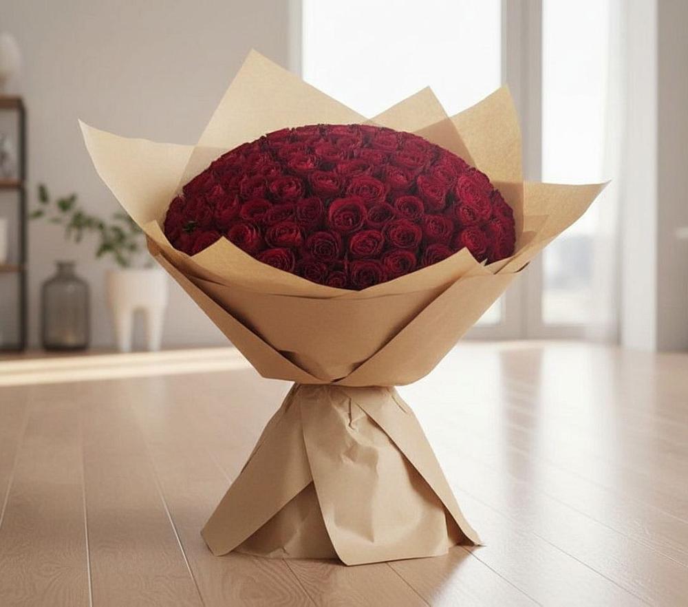 Букет 101 Красная роза в Учкекен