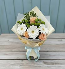 Букет цветов из:  Герберы, Розы и Хризантемы #REPLACE_PRED# Учкекен