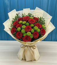 Букет цветов из:  Розы и Хризантемы #REPLACE_PRED# Учкекен