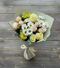 Букет цветов из:  Альстромерии, Розы и Хризантемы в Учкекен
