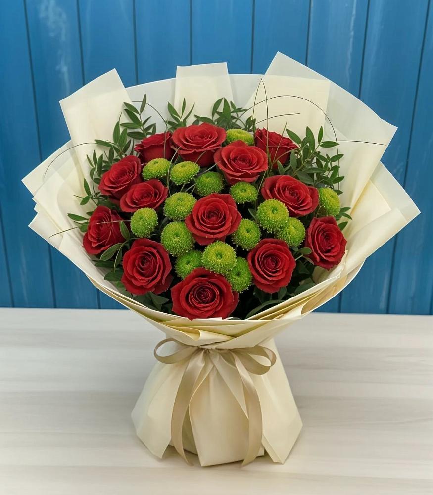 Букет цветов из: Розы и Хризантемы в Учкекен